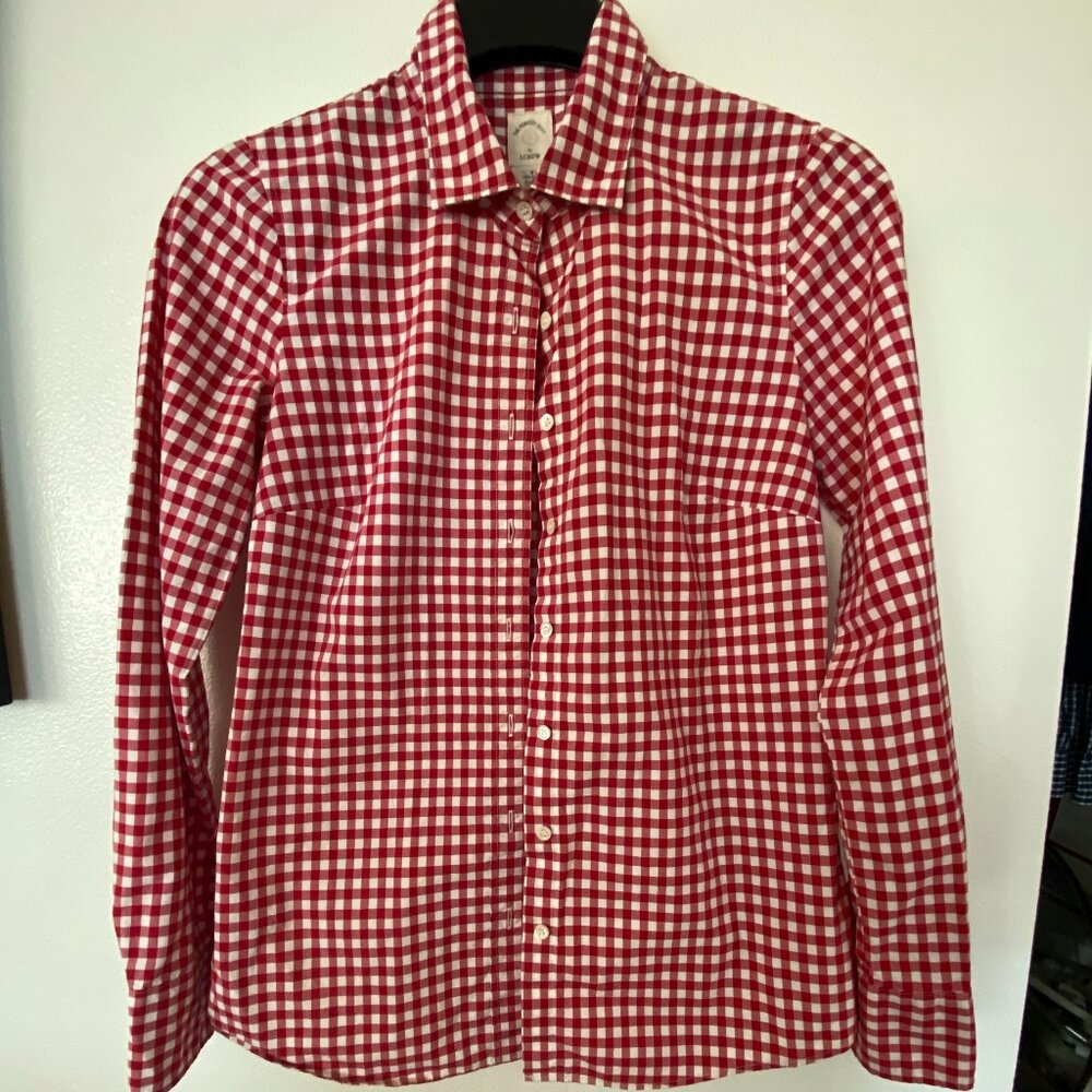 J Crew Perfect Shirt Women's Red Check 8